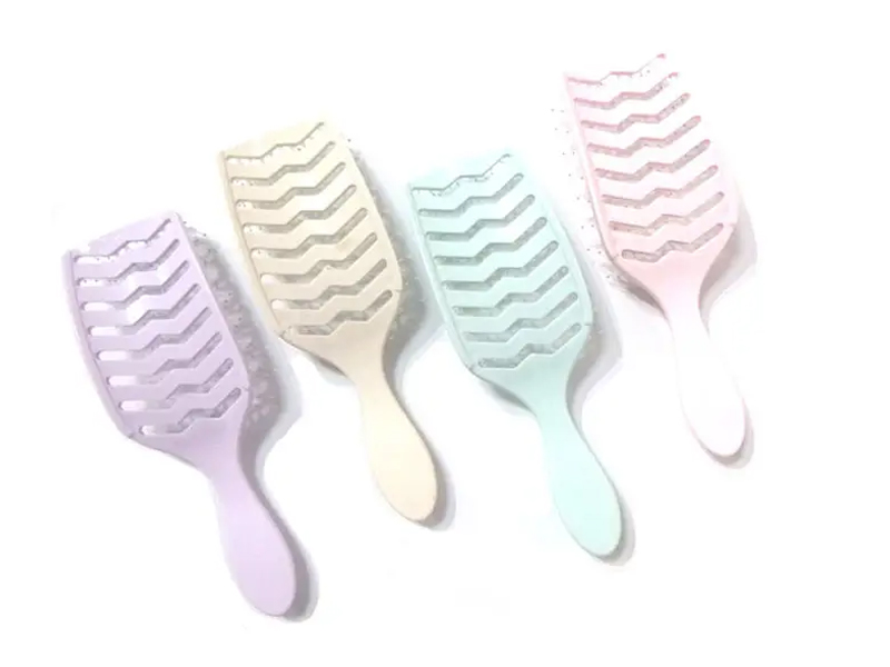 환경 친화적인 방수 마사지 플라스틱 휴대용 복근 핑크 엉킴 풀기 헤어 브러시