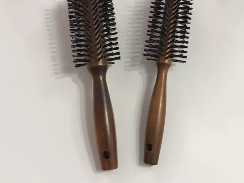 둥근 나무 헤어 브러시