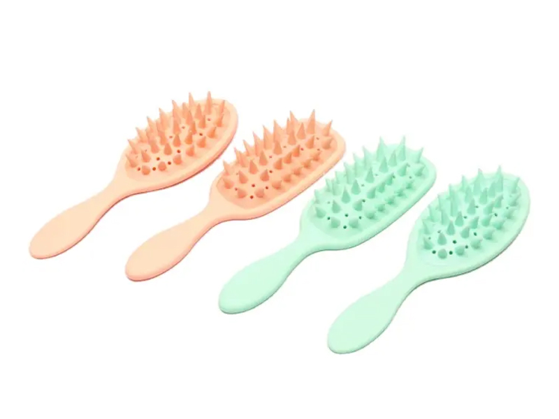 고무 코팅 두피 마사지 엉킴 방지 브러쉬